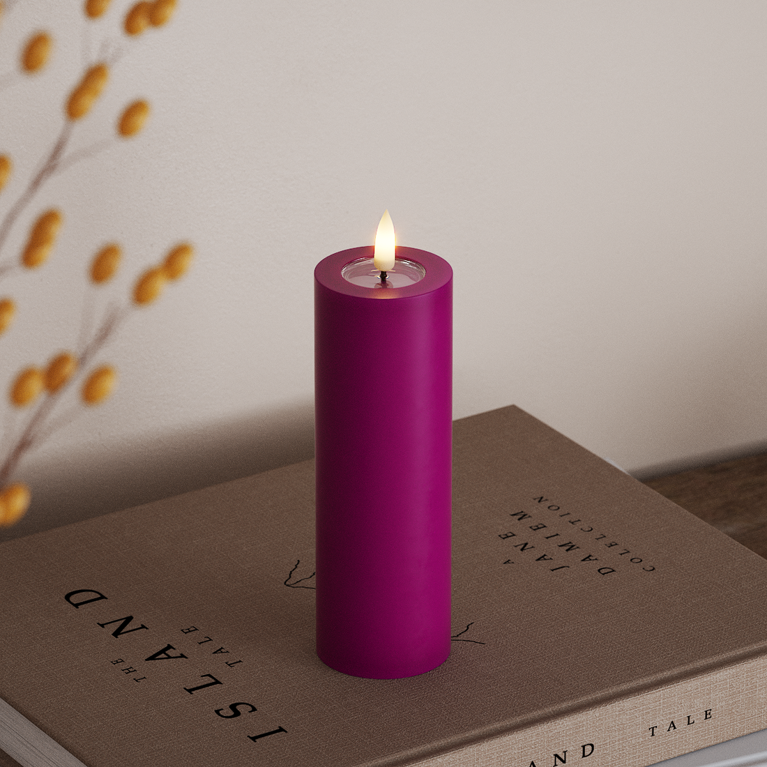 Deluxe Homeart LED plokkvalgusti Ø 5 x 15 cm Violett LED-ploki tuli 4