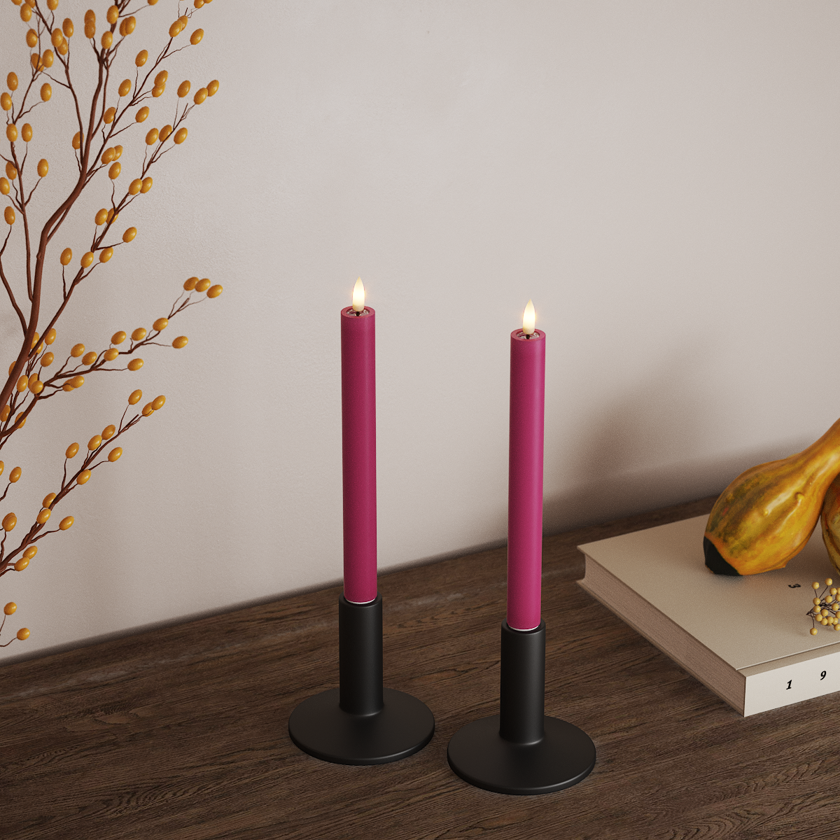 Deluxe Homeart LED Kronljus 2 st, Ø 2 x 24 cm Magenta LED Kronljus 3