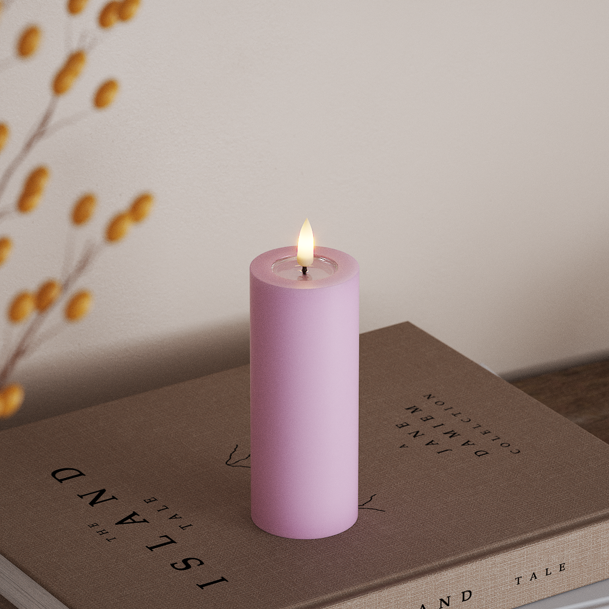 Deluxe Homeart LED Pillar candle Ø 5 x 12.5 cm Lavender LED Pillar candle 3