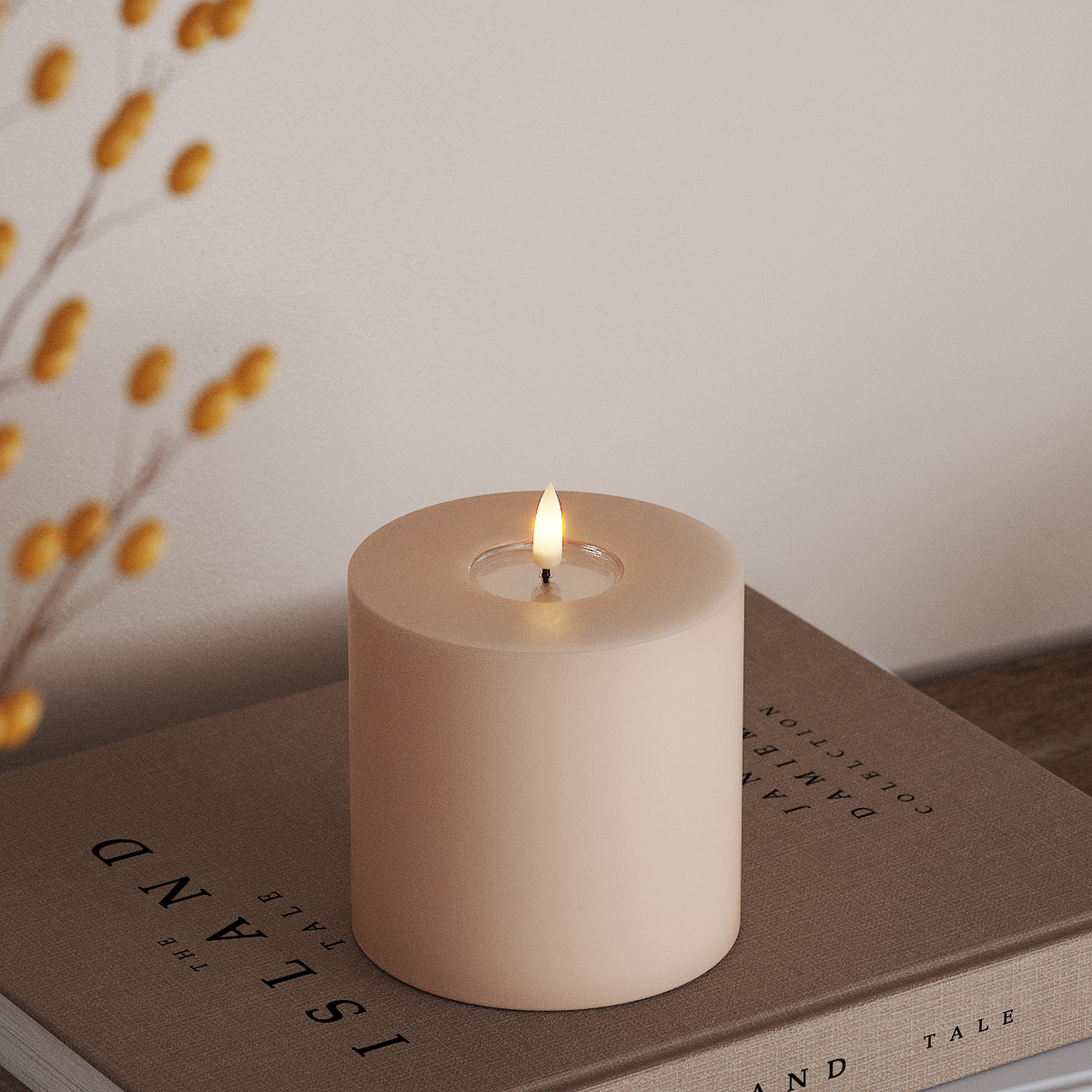 Deluxe Homeart Φωτιστικό μπλοκ LED Ø 10 x 10 cm Ροζ Φως μπλοκ LED 3