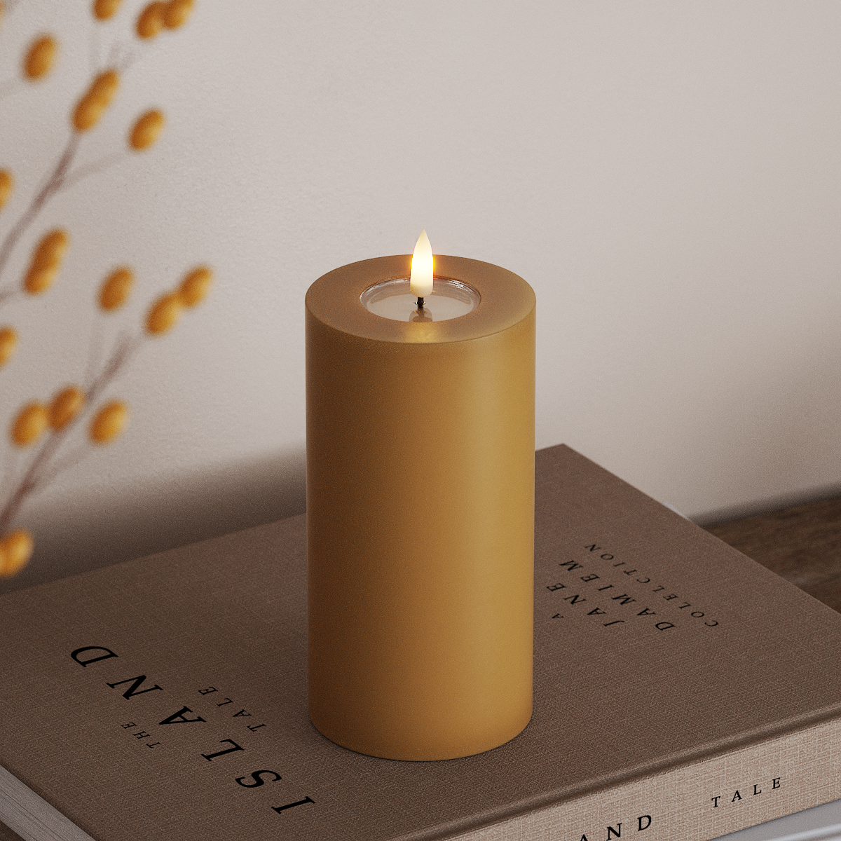 Deluxe Homeart LEDs Vela pilar Ø 7,5 x 15 cm Caril LEDs Vela pilar 3