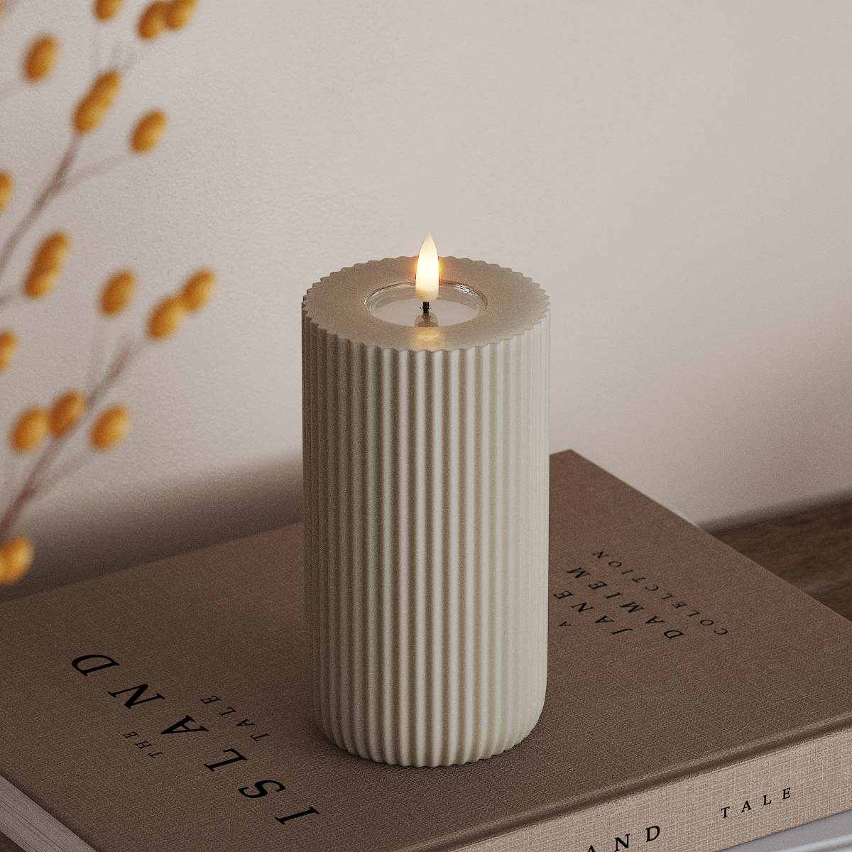 Deluxe Homeart Solid Stripe LED blokové světlo Ø 8 X 15 cm Písková Tvar LED 3