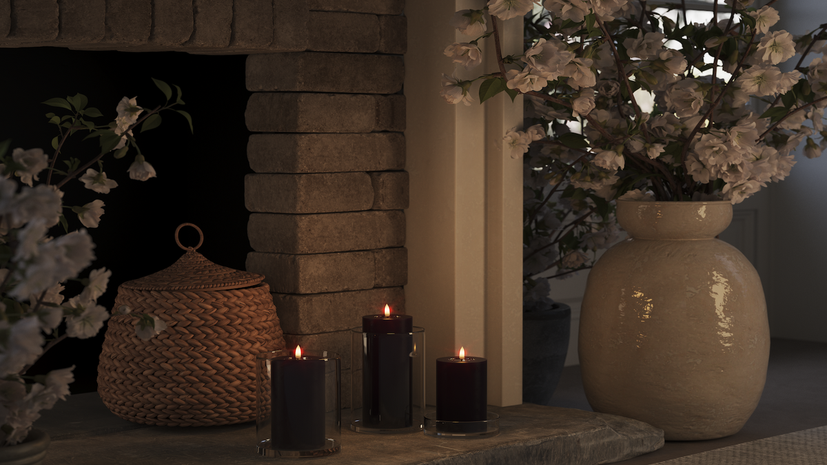 LED Pillar candle With lifelike LED flame