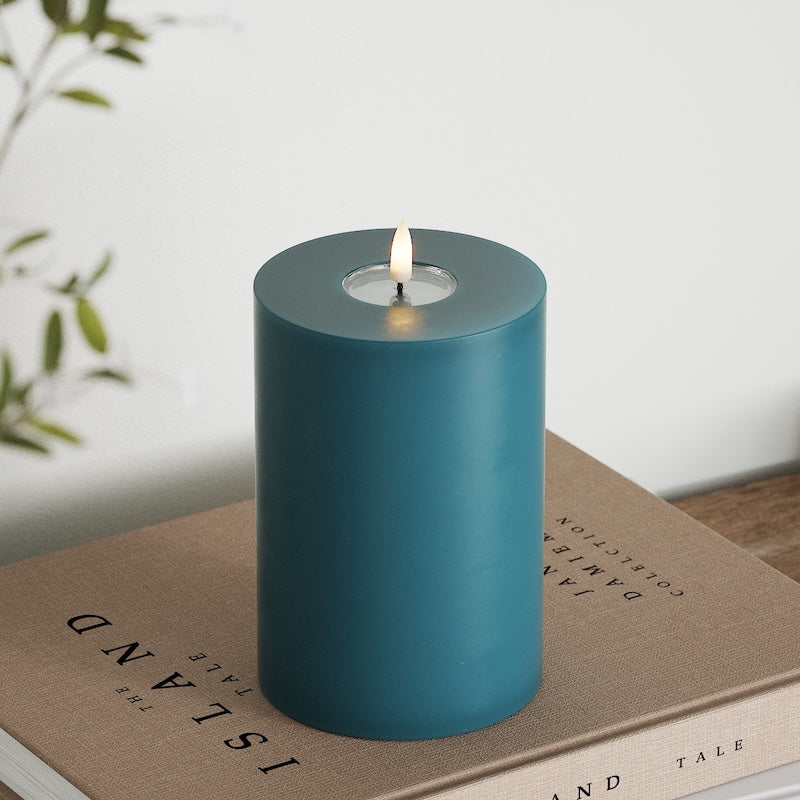 Deluxe Homeart LED Blockljus Ø 10 x 15 cm Petroleum