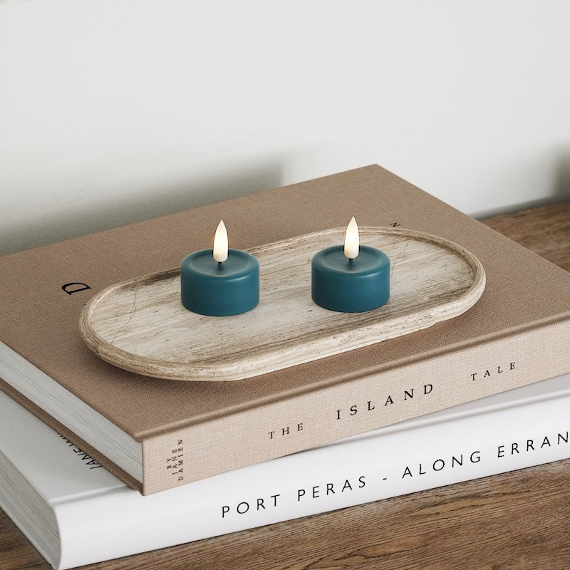 Deluxe Homeart LED čajová svíčka 2ks. Petrolejová