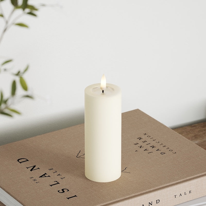 Deluxe Homeart Φωτιστικό μπλοκ LED Ø 5 x 12,5 cm Κρεμ