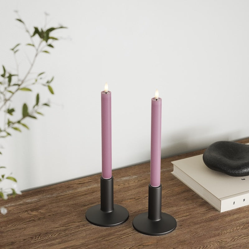 Deluxe Homeart LED Dinner candle 2 pieces, Ø 2 x 24 cm Light Purple