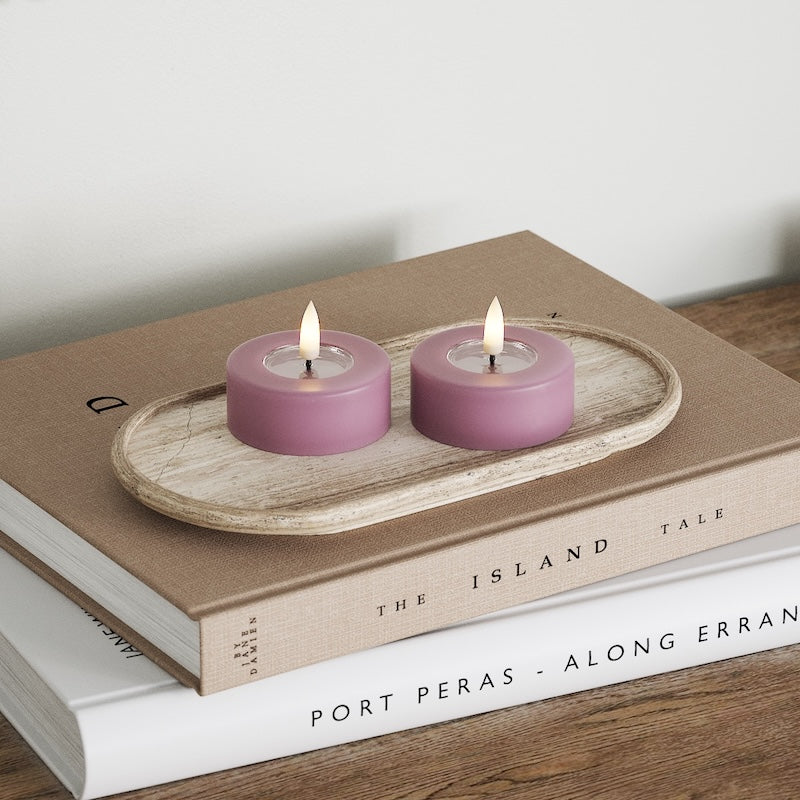 Deluxe Homeart LED Jumbo Fyrfadslys 2 stk. (Store) Lavendel