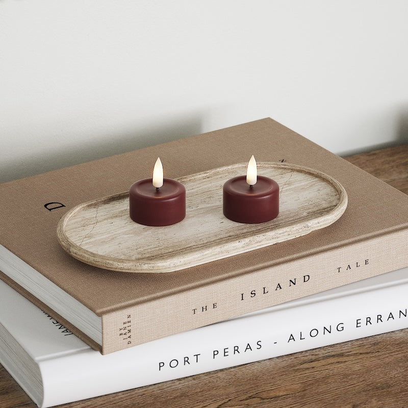 Deluxe Homeart LED Fyrfadslys 2 stk. Bourgogne