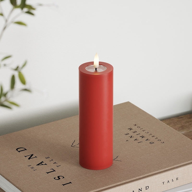 Deluxe Homeart Φωτιστικό μπλοκ LED Ø 5 x 15 cm Κόκκινο