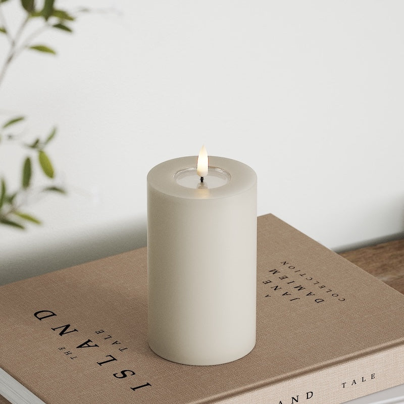 Deluxe Homeart Φωτιστικό μπλοκ LED Ø 7,5 x 12,5 cm Άμμος