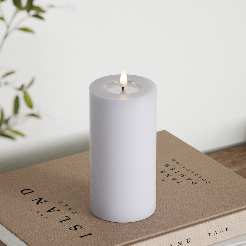 Deluxe Homeart Φωτιστικό μπλοκ LED Ø 7,5 x 15 cm Ξεθωριασμένο μπλε