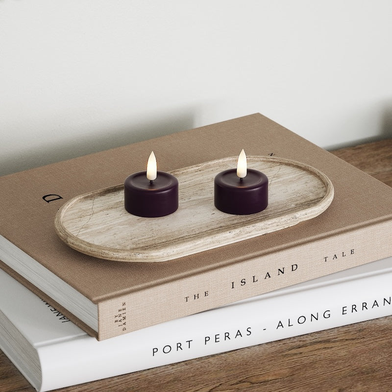 Deluxe Homeart Φωτιστικό τσαγιού LED 2 τεμ. Σκούρο μωβ