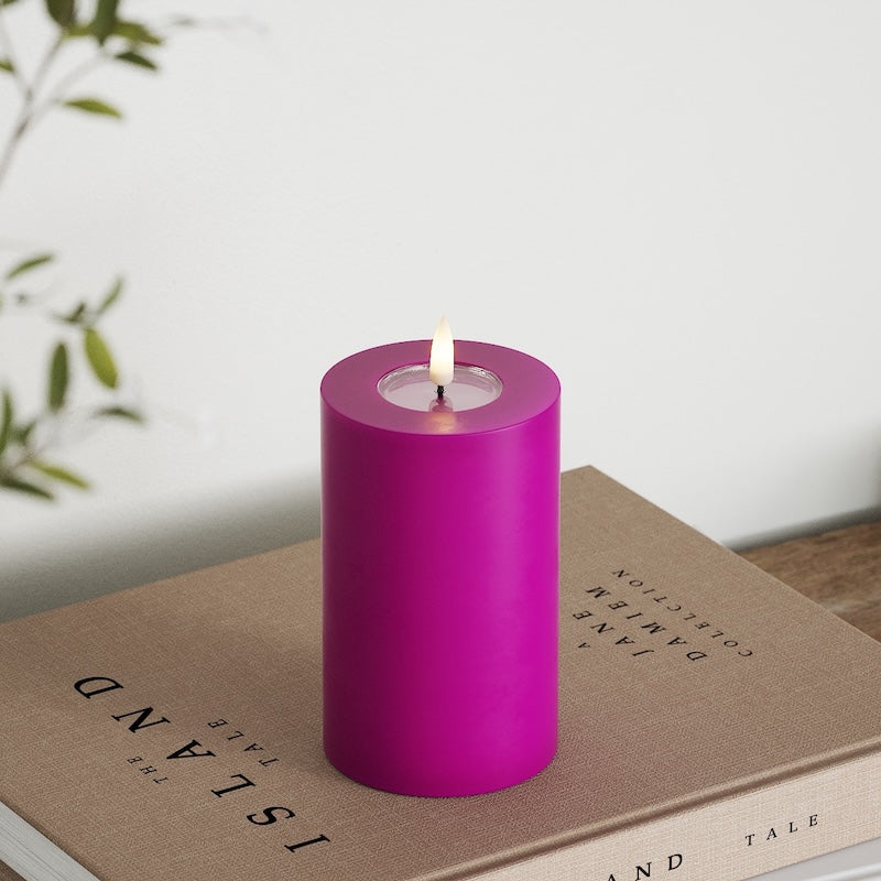 Deluxe Homeart LED Blokklys Ø 7,5 x 12,5 cm Fiolett