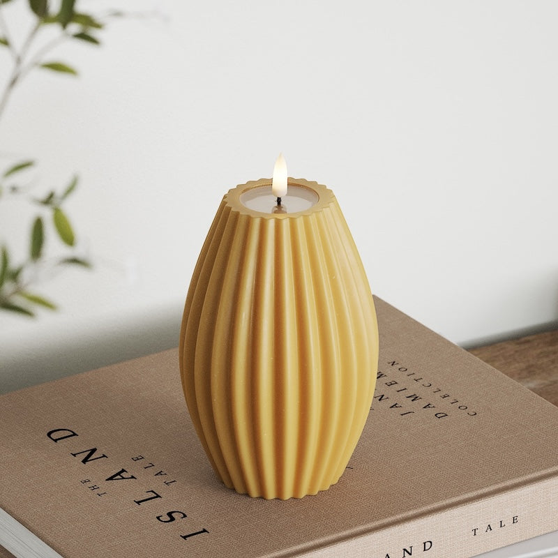 Deluxe Homeart LED Rillelys D 10 x H 15 cm Curry