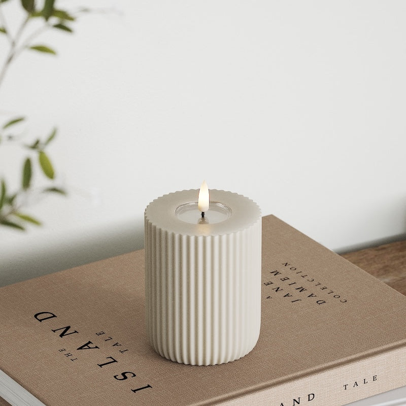 Deluxe Homeart Solid Stripe LED Blokové světlo Ø 8 X 10 cm Písková