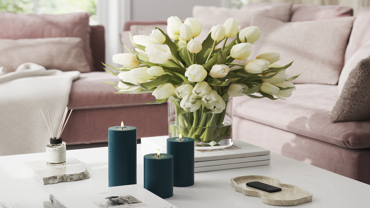 Natural faith LED Pillar candle With Wetlook ™ design