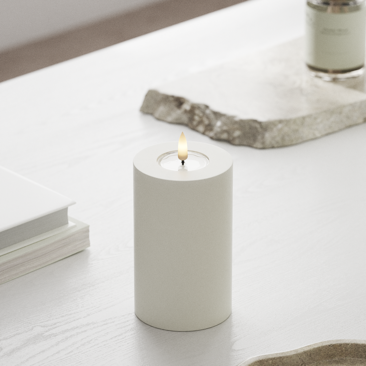 Deluxe Homeart LED plokkvalgusti Ø 7,5 x 12,5 cm Valge LED-ploki tuli 1