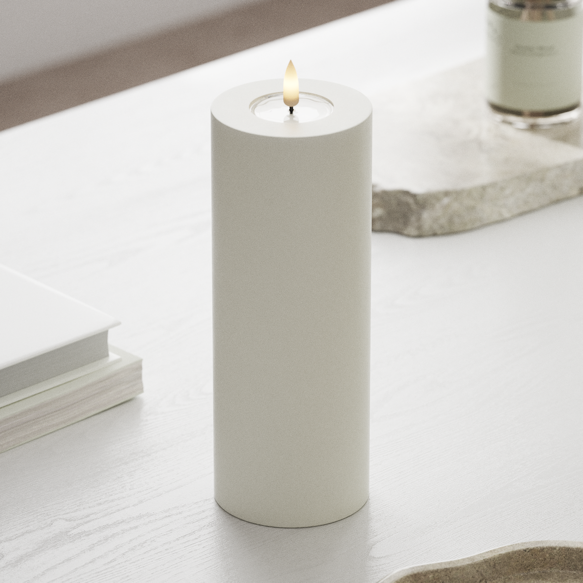 Deluxe Homeart Φωτιστικό μπλοκ LED Ø 7,5 x 20 cm Λευκό Φως μπλοκ LED 1