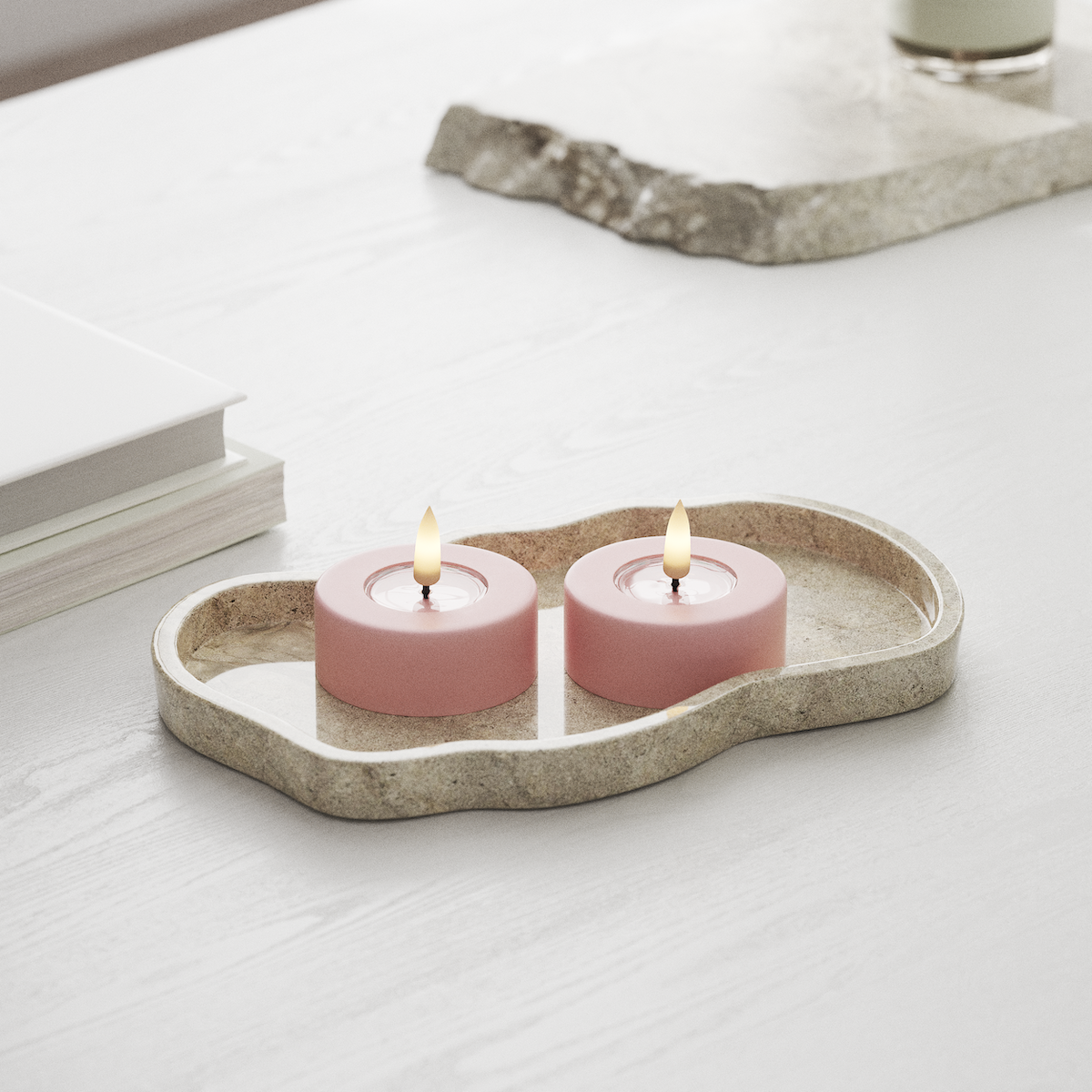 Deluxe Homeart LED Jumbo Värmeljus 2 stycken Large Ljusrosa LED jumbo Värmeljus 1