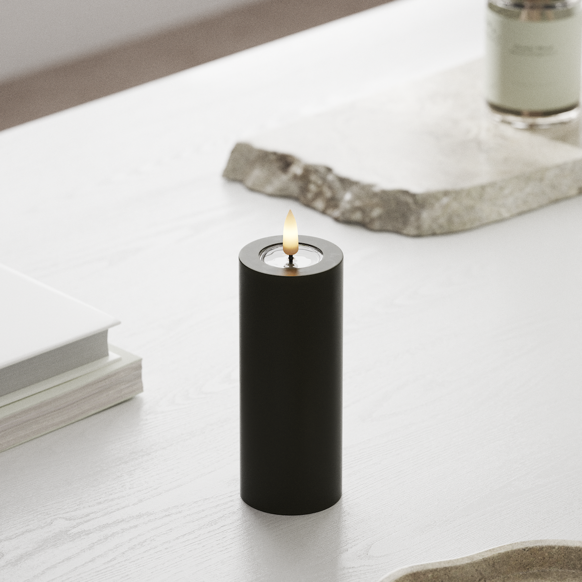 Deluxe Homeart LED Pillar candle Ø 5 x 12.5 cm Dark Green LED Pillar candle 1