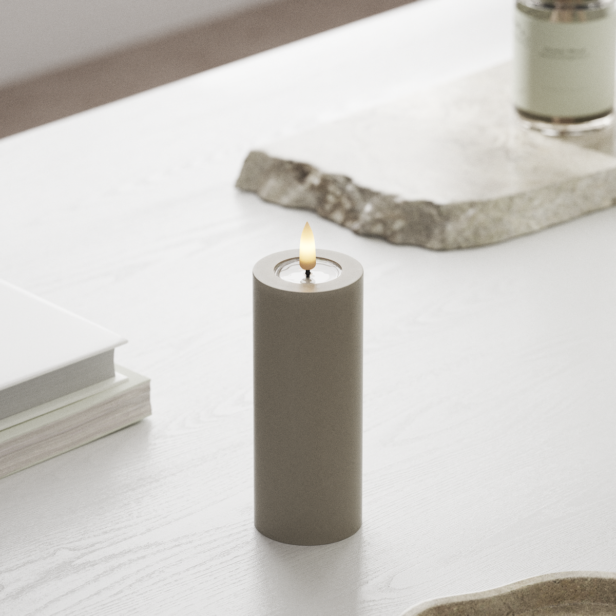 Deluxe Homeart LED blokové světlo Ø 5 x 12,5 cm Písková LED blokové světlo 1