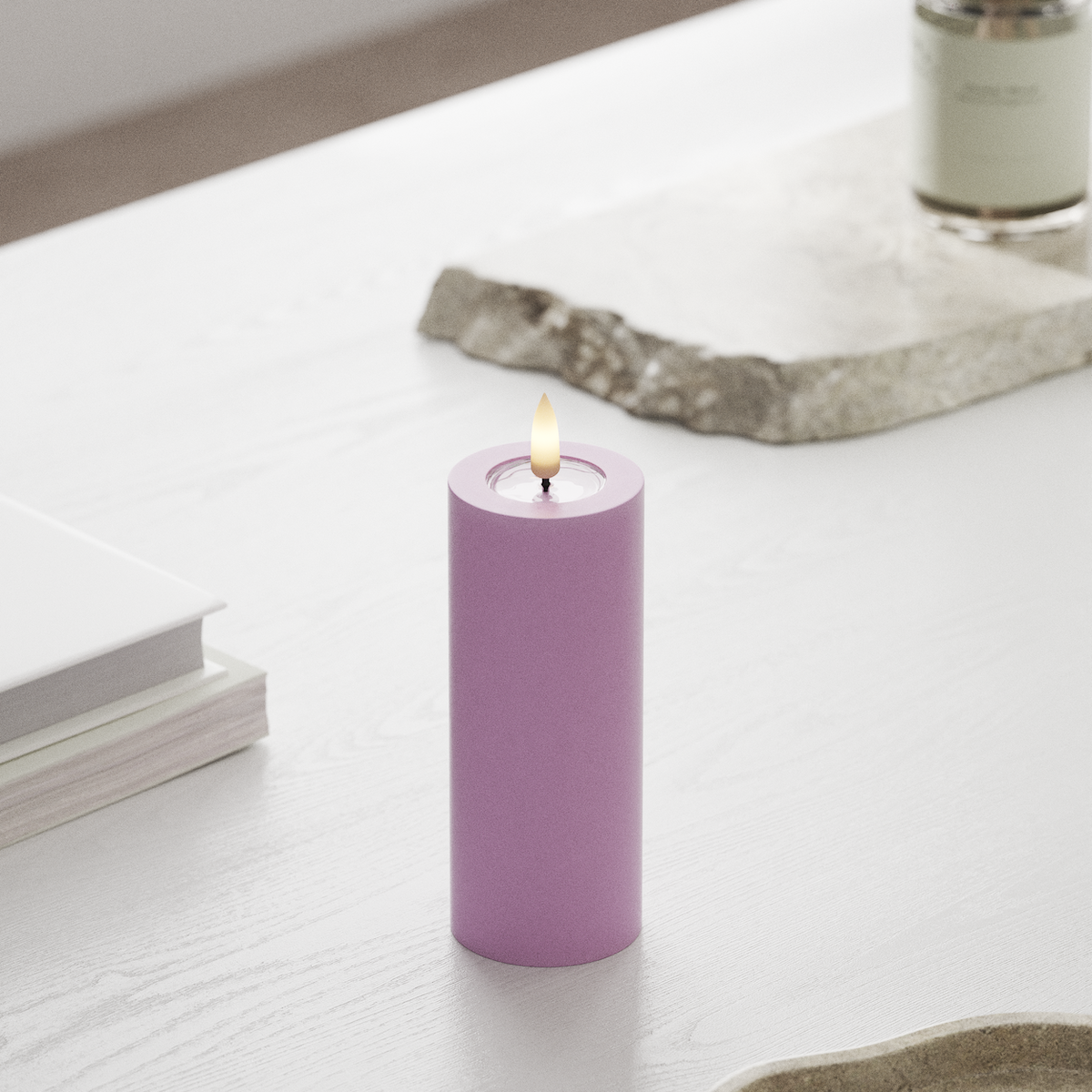 Deluxe Homeart LED Pillar candle Ø 5 x 12.5 cm Lavender LED Pillar candle 1