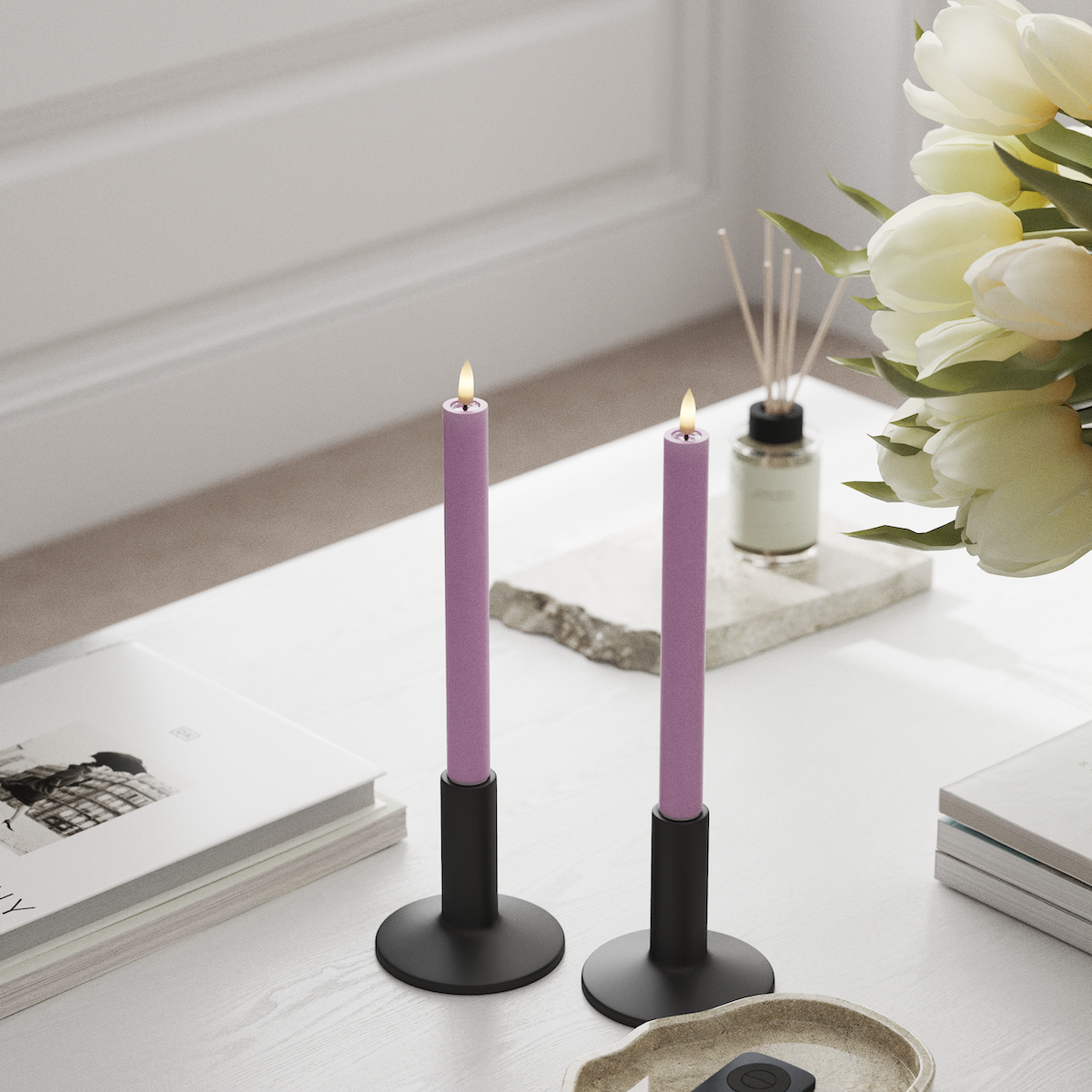 Deluxe Homeart LED φωτιστικό κορώνας 2 τμχ, Ø 2 x 24 cm Λεβάντα Φως κορώνας LED 1