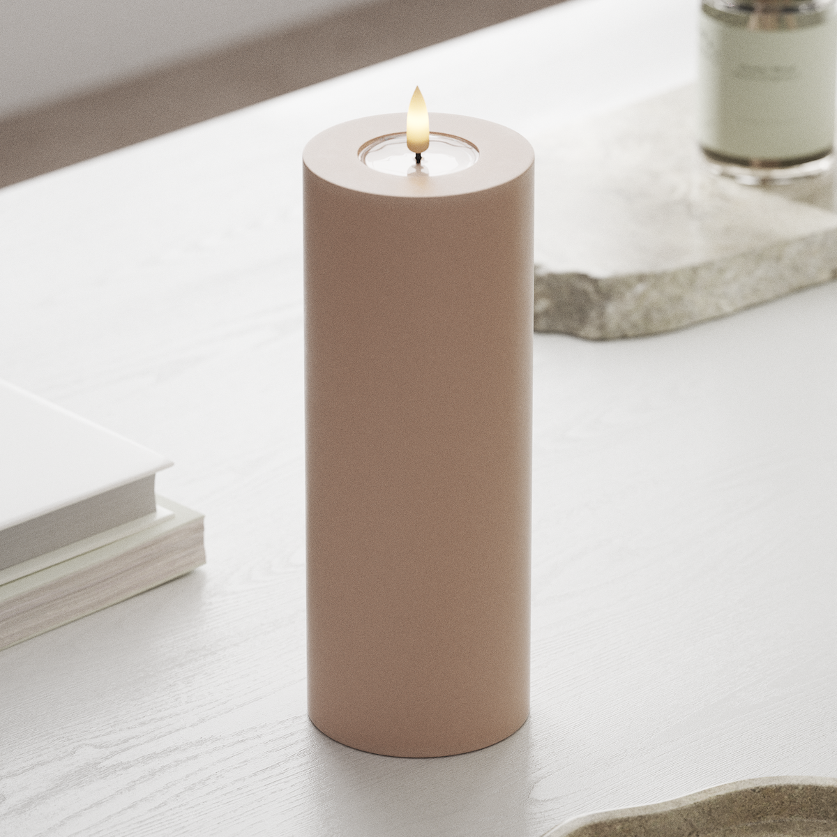 Deluxe Homeart Φωτιστικό μπλοκ LED Ø 7,5 x 20 cm Ροζ Φως μπλοκ LED 1