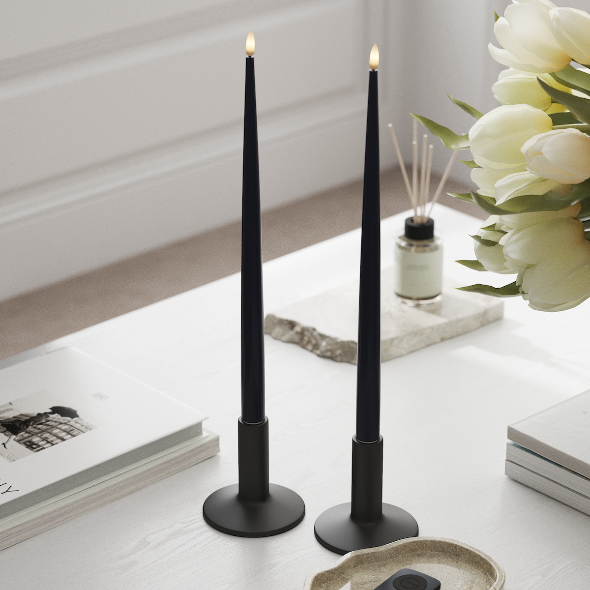 Deluxe Homeart LED světlo na svíčku s lakem, 2 ks 38 cm Královská modrá LED světlo na svíčku 1