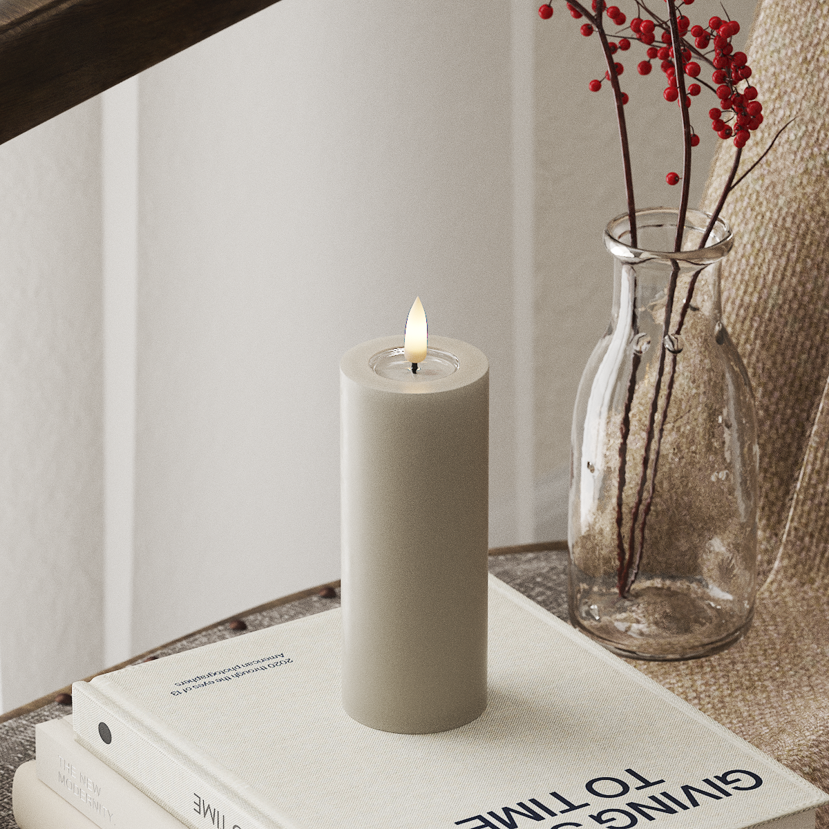 Deluxe Homeart LED blokové světlo Ø 5 x 12,5 cm Písková LED blokové světlo 4