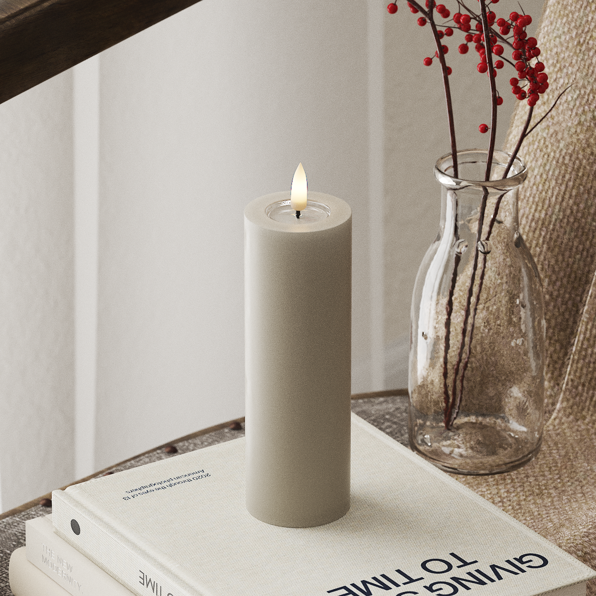 Deluxe Homeart LEDs Vela pilar Ø5x15cm Areia LEDs Vela pilar 4