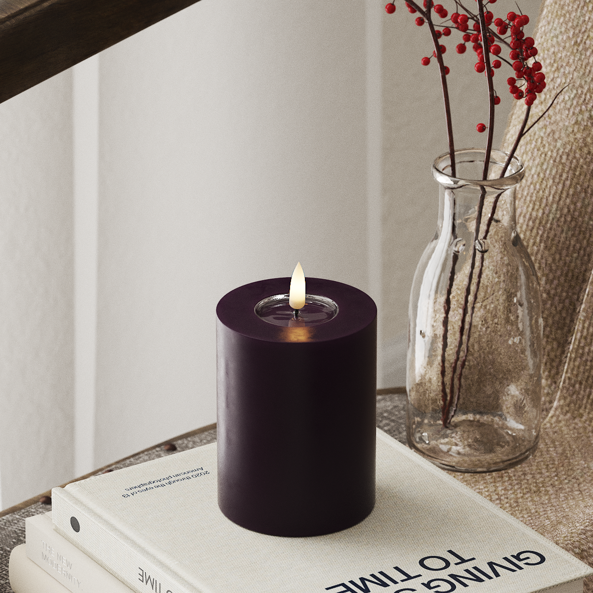 Deluxe Homeart LED plokkvalgusti Ø 7,5 x 10 cm Tumelilla LED-ploki tuli 4