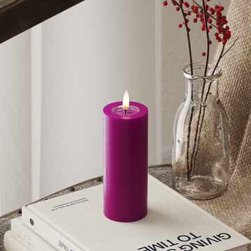 Deluxe Homeart LED Pillar candle Ø 5 x 12.5 cm Violet LED Pillar candle 4