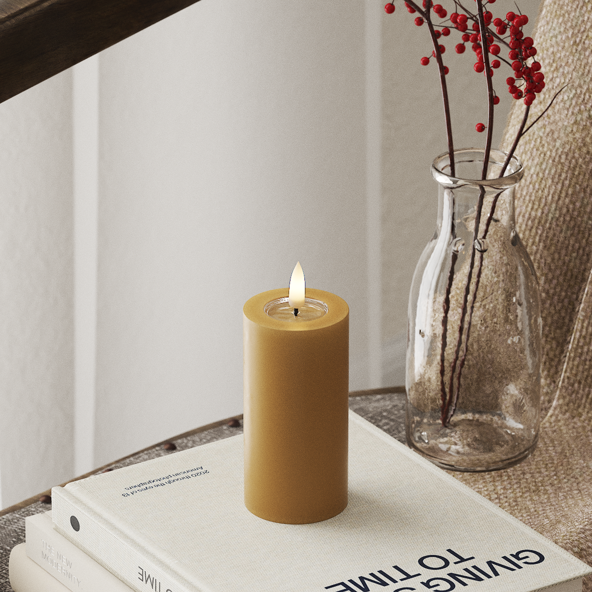 Deluxe Homeart Φωτιστικό μπλοκ LED Ø 5 x 10 cm Κάρι Φως μπλοκ LED 4