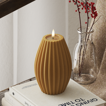 Deluxe Homeart LED Rillelys D 10 x H 15 cm Curry LED rillelys 4