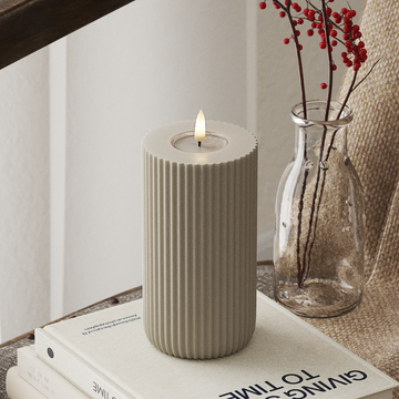 Deluxe Homeart Solid Stripe LED blokové světlo Ø 8 X 15 cm Písková Tvar LED 4