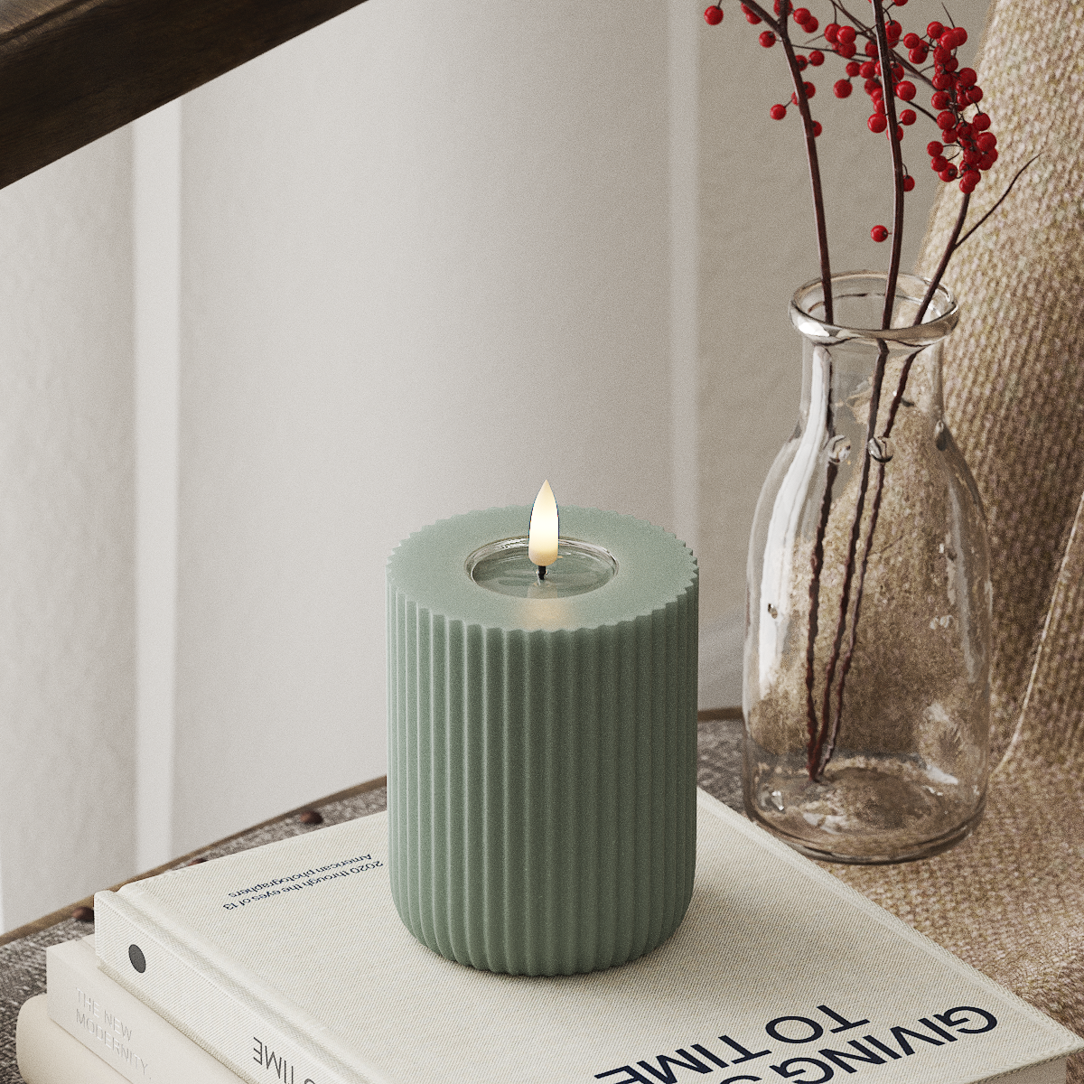 Deluxe Homeart Solid Stripe LED Blokové světlo Ø 8 X 10 cm Šalvějově zelená Tvar LED 4