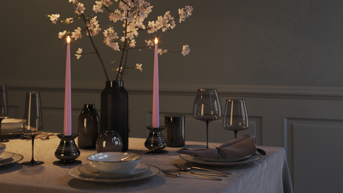 LED Shiny Dinner candle With lifelike LED flame
