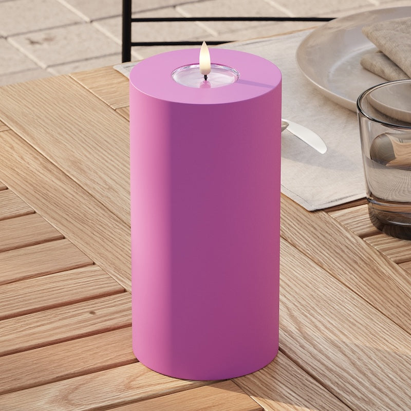 Deluxe Homeart Utomhus LED Blockljus Ø 10 x 20 cm Magenta LED utomhusljus Blockljus 2