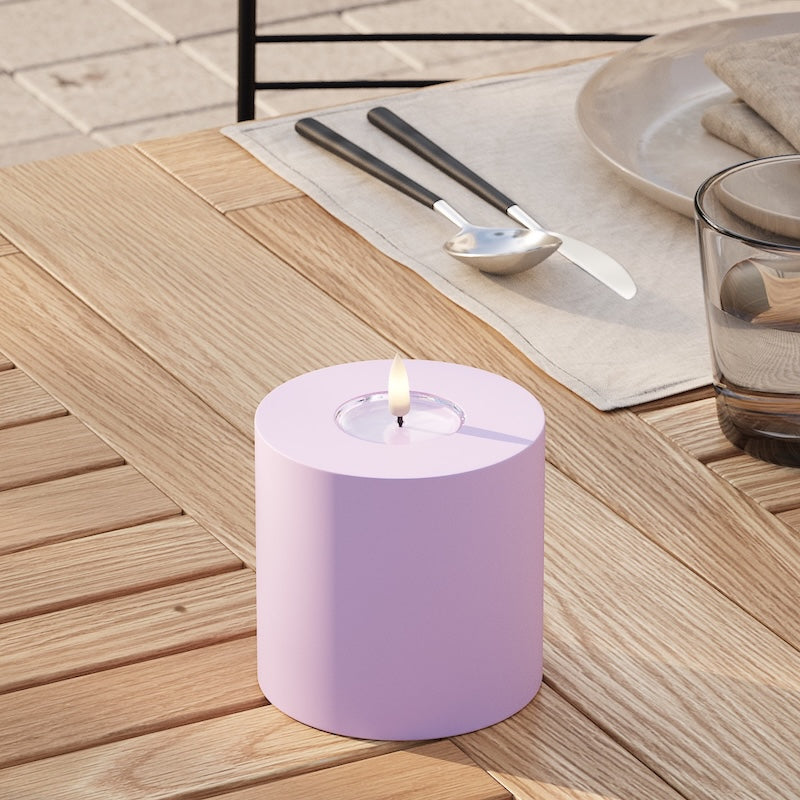 Deluxe Homeart Outdoors LED Pillar candle Ø 10 x 10 cm Lavender LED outdoor light Pillar candle 2