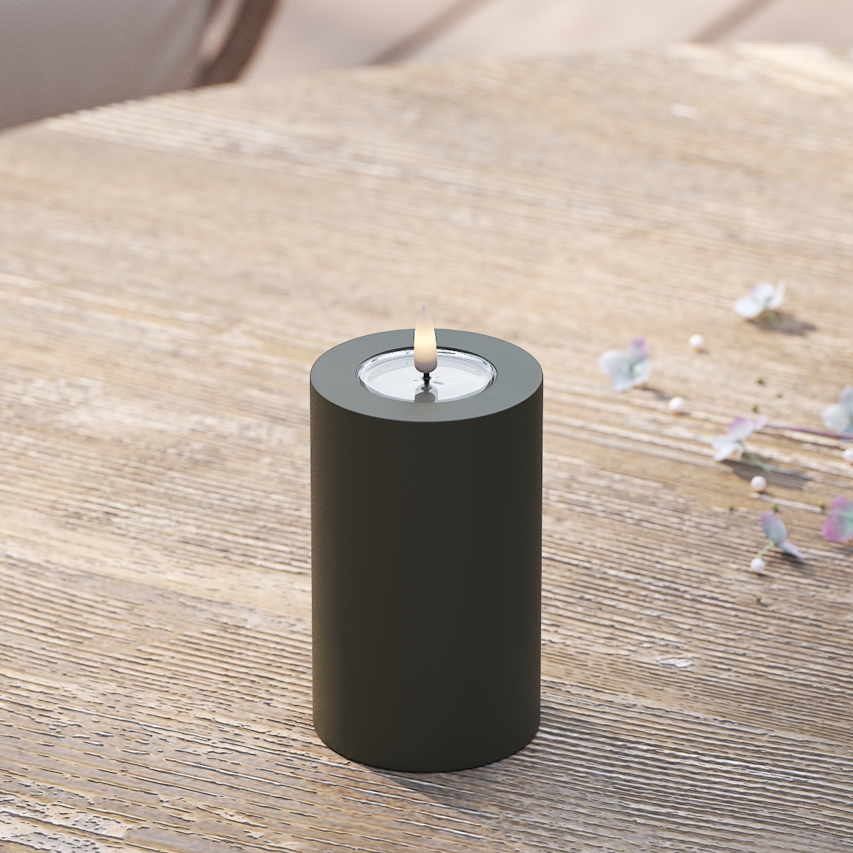 Deluxe Homeart Φωτιστικό μπλοκ LED εξωτερικού χώρου Ø 7,5 x 12,5 cm Σκούρο πράσινο Φως μπλοκ εξωτερικού φωτός LED 2