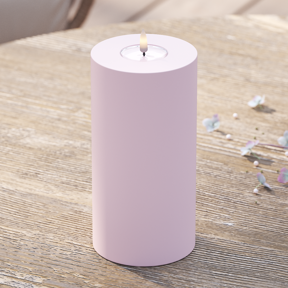 Deluxe Homeart Φωτιστικό μπλοκ LED εξωτερικού χώρου Ø 10 x 20 cm Ξεθωριασμένο κόκκινο Φως μπλοκ εξωτερικού φωτός LED 2