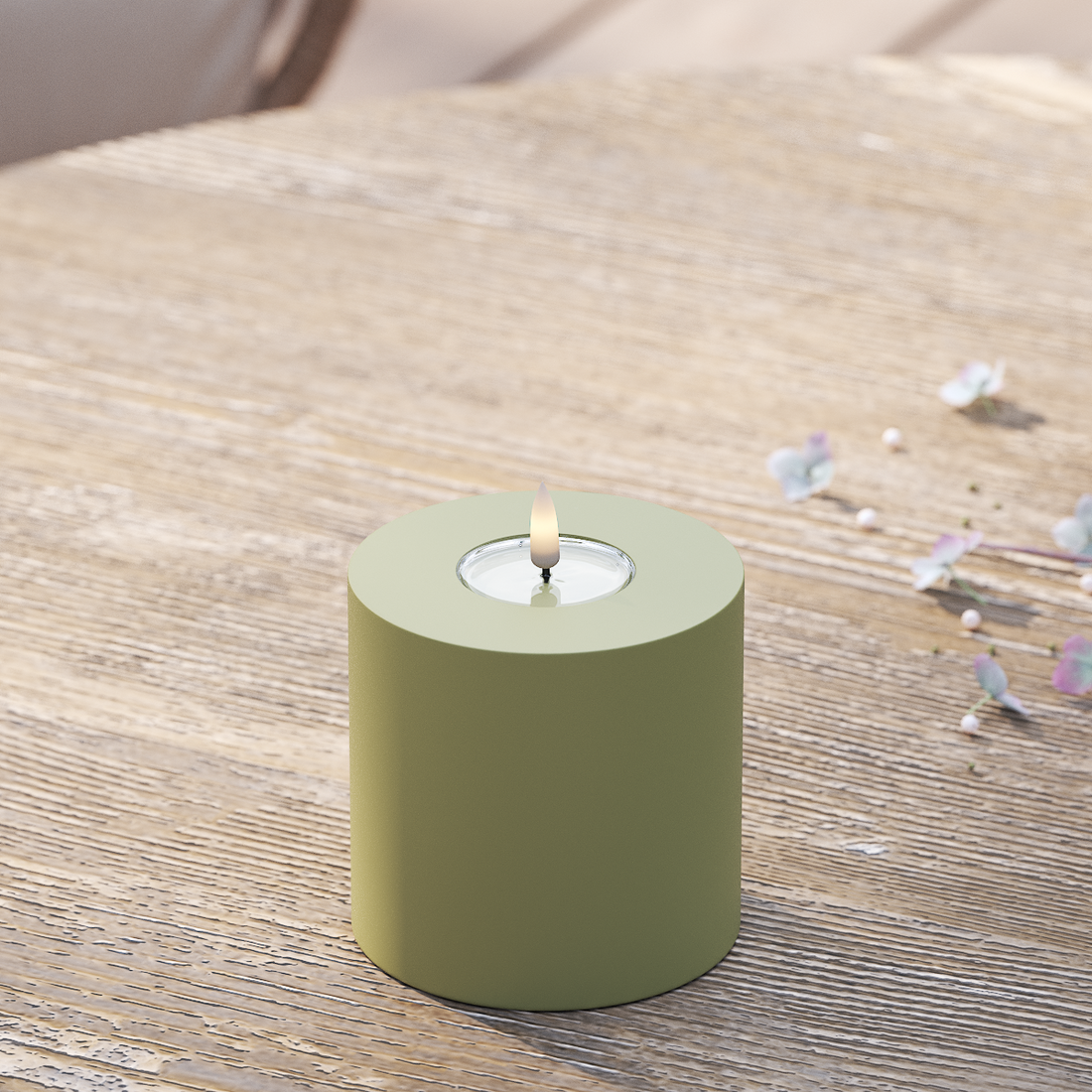 Deluxe Homeart Välis-LED plokkvalgusti Ø 10 x 10 cm Oliivroheline LED välisvalgusti plokivalgusti 2