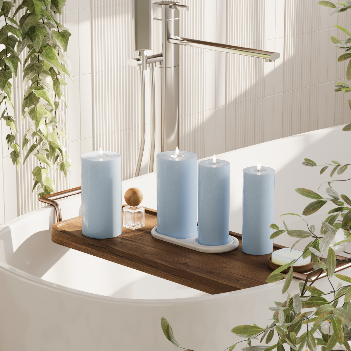 Deluxe Homeart LED plokkvalgusti pakett - Jääsinine - 2x 7,5 x 20 | 2x 10x20 cm pakend 2