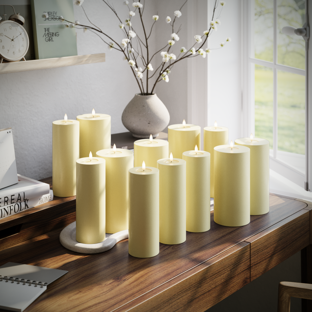 Deluxe Homeart Συσκευασία φωτός μπλοκ LED - Ανοιχτό κίτρινο - 6 x 7,5 x 20 | 6x 10 x 20 cm συσκευασία 1