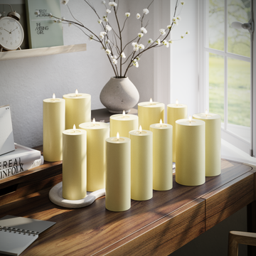 Deluxe Homeart Συσκευασία φωτός μπλοκ LED - Ανοιχτό κίτρινο - 6 x 7,5 x 20 | 6x 10 x 20 cm συσκευασία 1