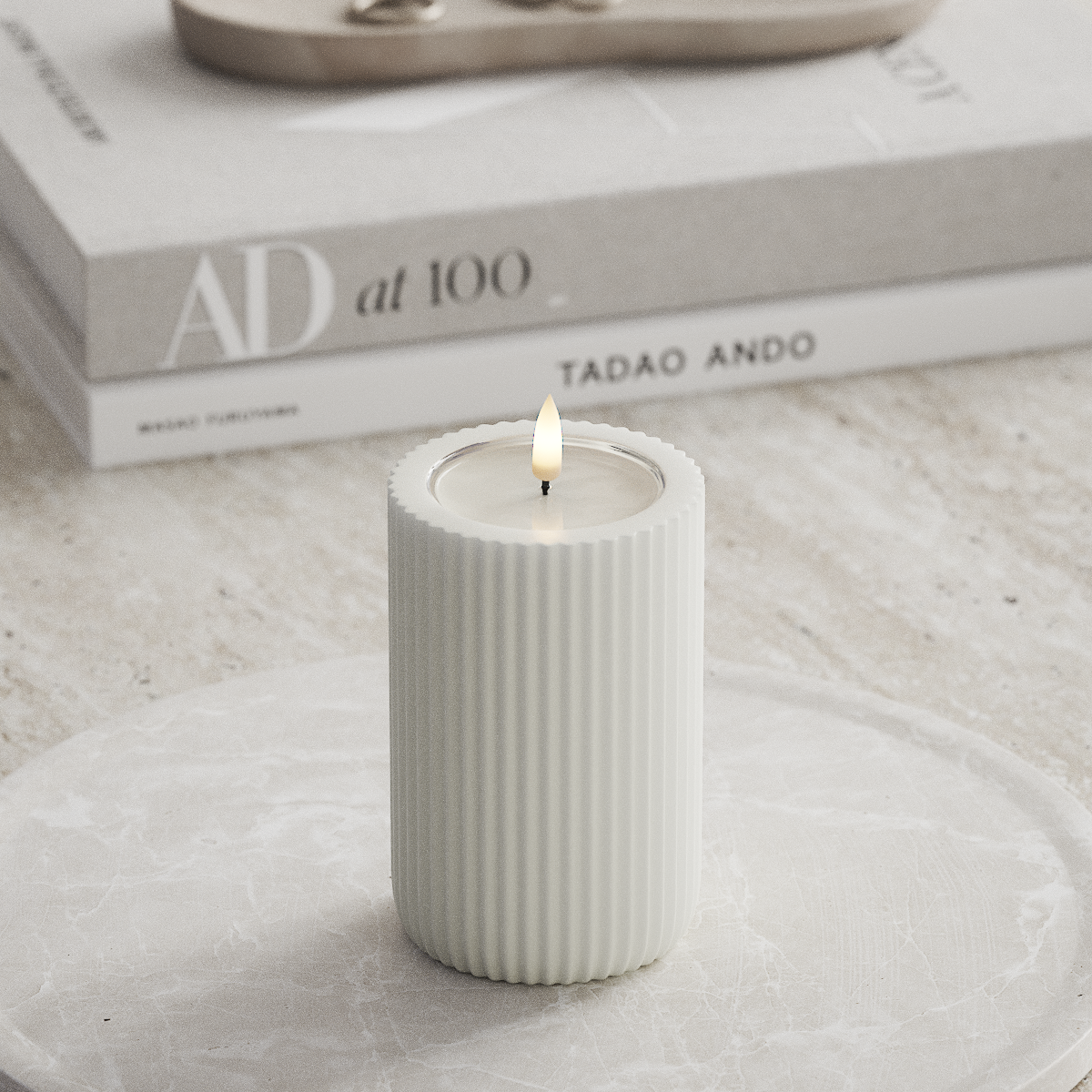 Deluxe Homeart Unique LED Rillelys D 8 x 12,5 cm Hvid unique rillelys 1