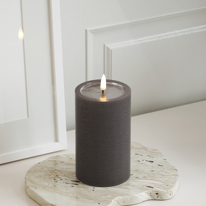 Unique Candles Unique LEDs Vela pilar D 7,5 x 12,5 cm Mocha