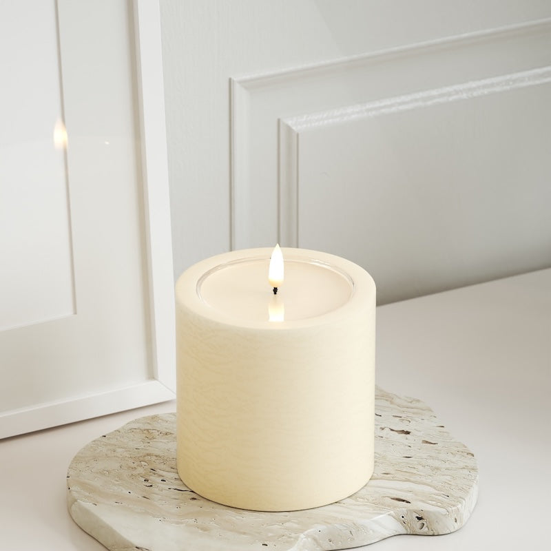 Unique Candles Unique LED Bloklys D 10 x 10 cm Cream